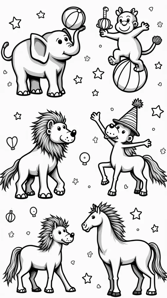 circus animals coloring pages